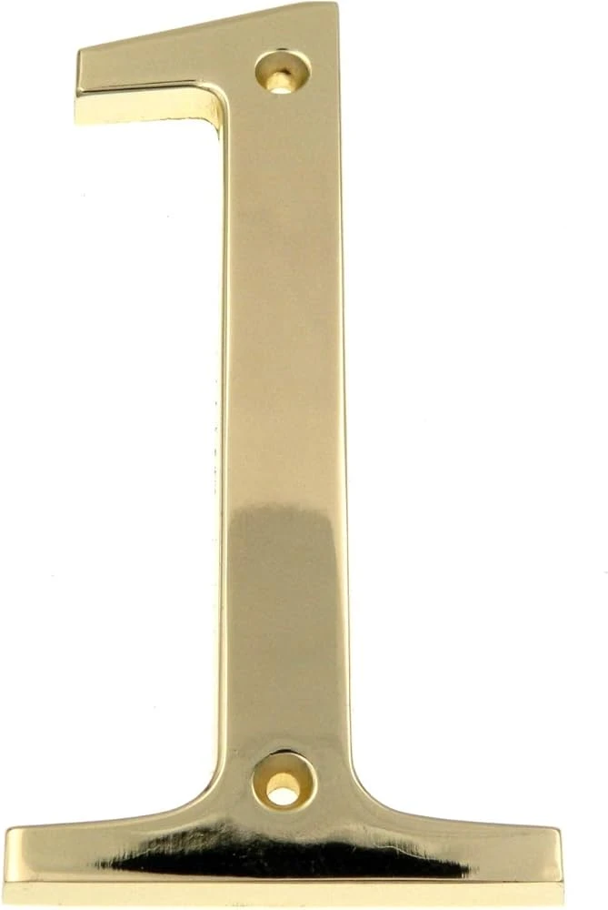 HOUSE NUMBER #1 4" SOLID BRASS