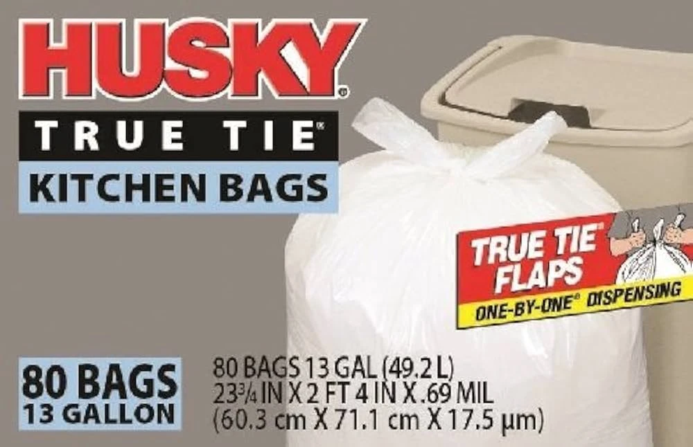 Poly-America 13 Gallon White Kitchen Bag 80 Ct