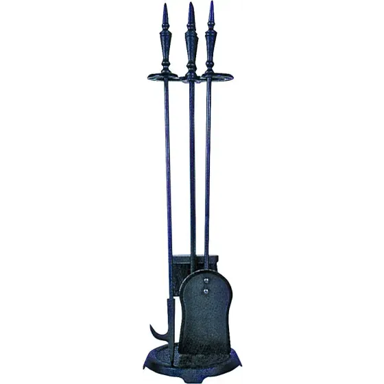 28.5in Fireplace Set Black 4pc