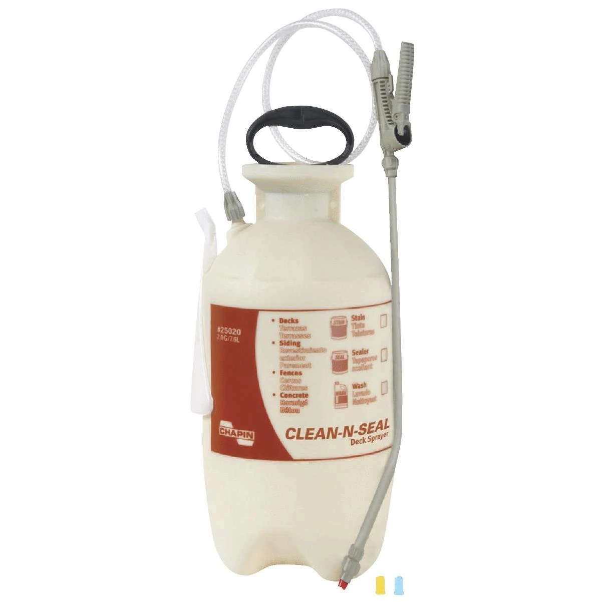 Clean and Seal Deck Sprayer, 2 Gallon Capacity, Handheld Pressure Sprayer for Deck Cleaning and Sealing