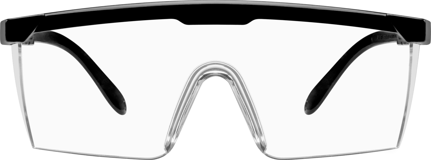IRONWEAR CARIBOU CLEAR LENS W/BLACK FRAME SAFETY GLASSES (fits over regular glasses)