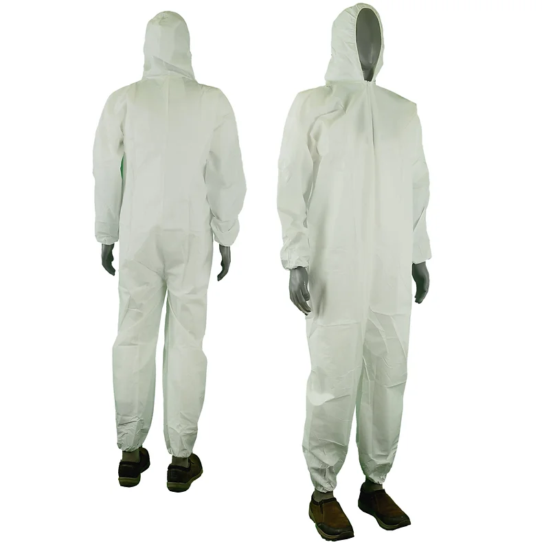 MICROPORUS DISPOSABLE WHITE COVERALLS 1 CS/25 PCS - 3XL (Hood - Elastic Wrists & Ankles)