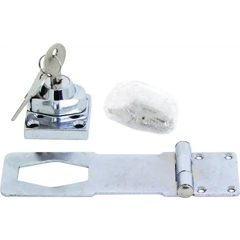 Safety Hasp Lock 3-1/2 Chrome With Two Keys