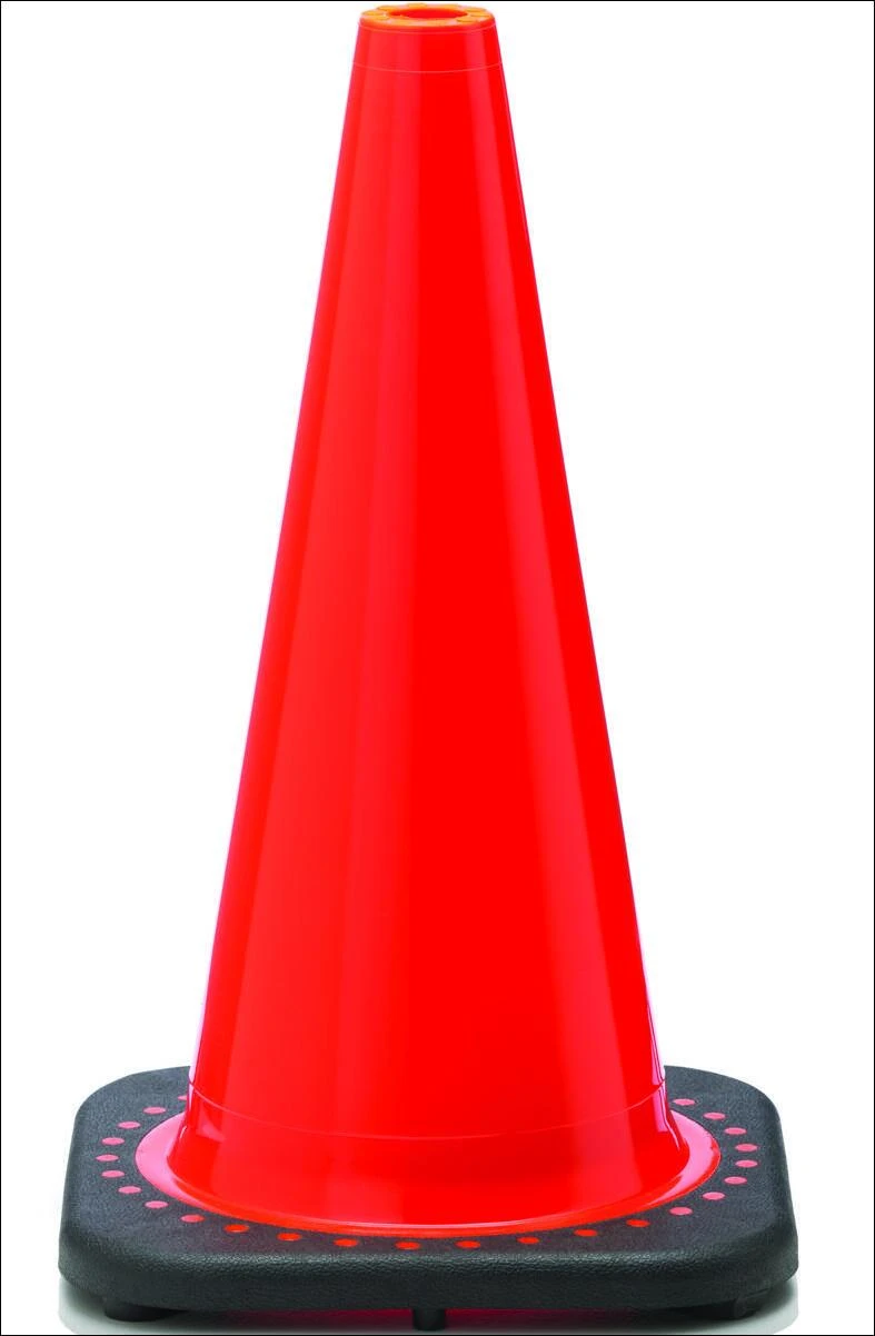 Safety Plastic 18 in. Traffic Cone 3 lb.