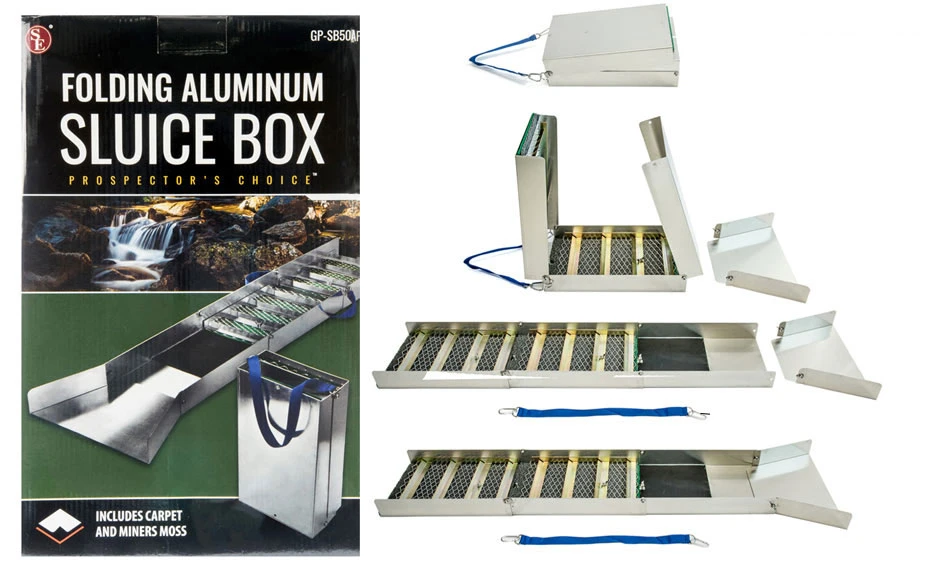 ASR Outdoor Aluminum Folding Sluice Box for Gold Prospecting Carpet Miners Moss
