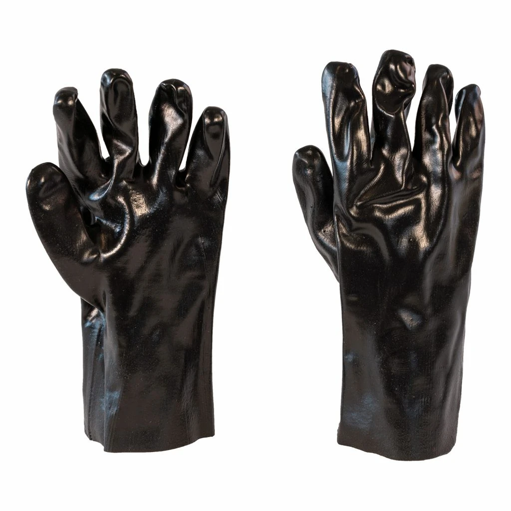 BLACK PVC 12" GLOVES 1 DZ.