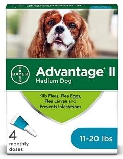 Advantage II For Medium Dogs Teal 4Pk