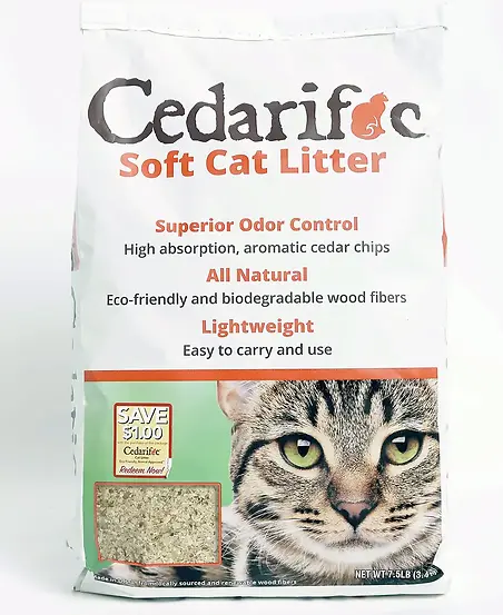 Cat Litter 7.5 Pound Bag - Natural Cedar Wood Pellets