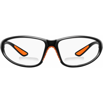 IRONWEAR BRADFORD SAFETY GLASSES BLACK/CLEAR 2.5 BIFOCAL, 1 dz