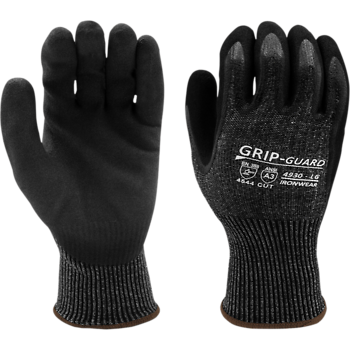 IRONWEAR SAFETY GLOVES CUT LEVEL 3 BLACK GRIP GUARD GLOVE 1 PR -LG