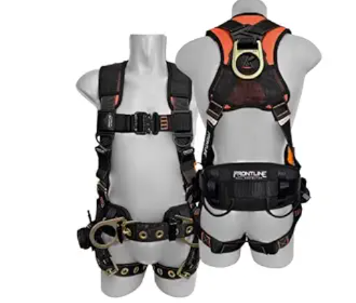 FRONTLINE Combat Construction Full Body Harness with Tongue Buckle Legs and Trauma Straps S/M
