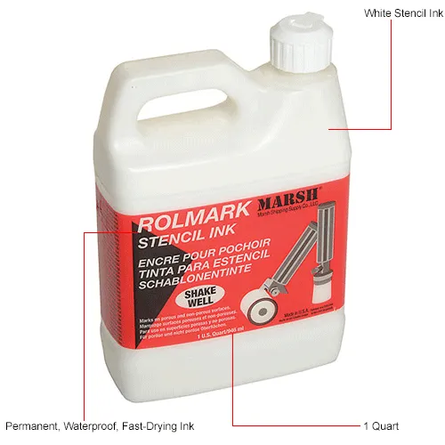 MARSH ROLMARK STENCIL INK WHITE - 1 QUART