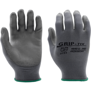 IRONWEAR GRIP-TEK GREY NYLON GLOVE MED - 1 DZ