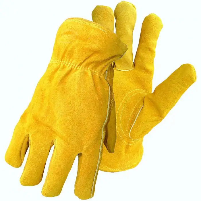 Therm Men's Large Insulated Split Deerskin Driver Gloves - Yellow