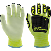 IRONWEAR IMPACT HI-VISIBILITY TPR CUT 4 HPPE GLOVE, 1 PR - LG