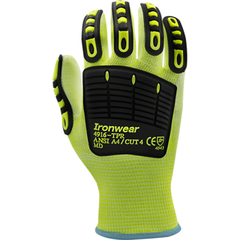 IRONWEAR IMPACT HI-VISIBILITY TPR CUT 4 HPPE GLOVE, 1 PR - LG