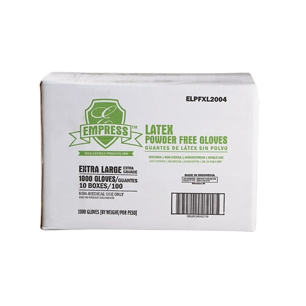 Empress Latex Gloves Powder Free, Extra Large 10 / 100 cs