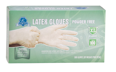 Empress Latex Gloves Powder Free, Extra Large 10 / 100 cs