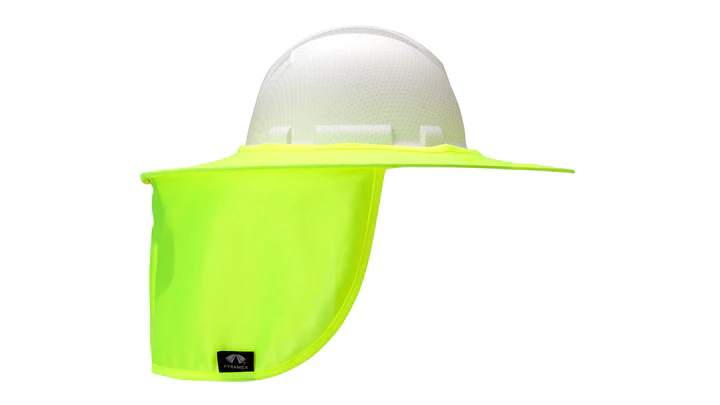 PYRAMEX HPSHADEC Series Collapsible Hard Hat Brim with Neck Shade, Hi-Visibility - Yellow