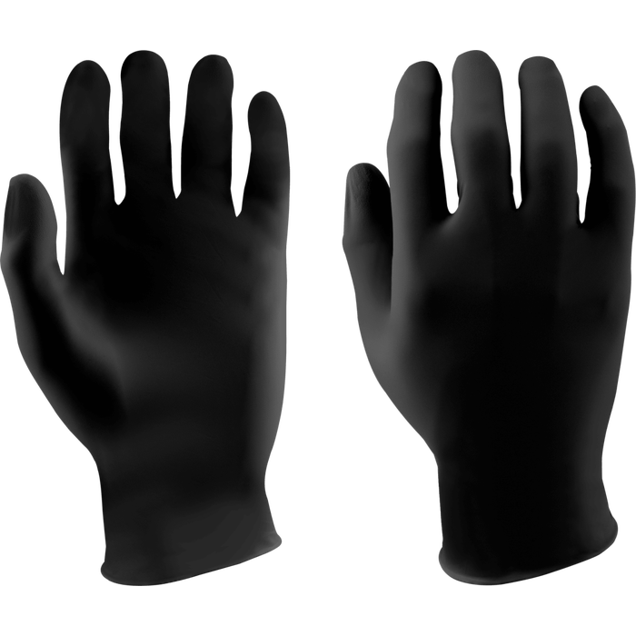 IRONWEAR DISPOSABLE NITRILE EXAMINATION GLOVES, BLACK - LG