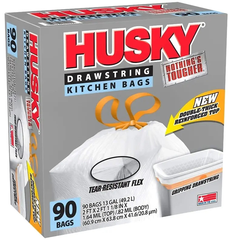 Hk13xhf090w-xr 13 Gallon Drawstring Kitchen Trash Bags - 90 Count