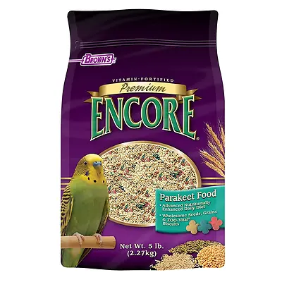  Encore Premium Parakeet Food, 5 Pound Bag - Nutrient-rich Formula