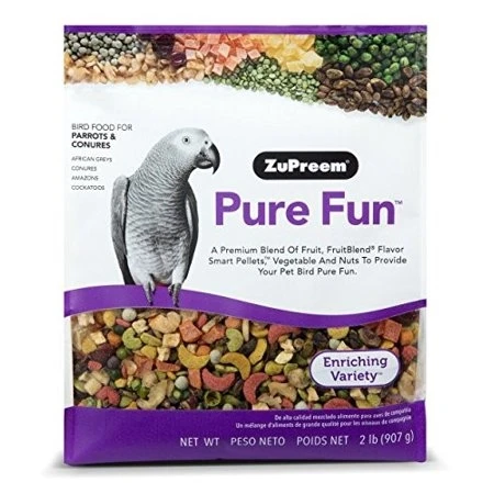 Pure Fun Premium Blend Bird Food For Parrots And Conures, 2 Pound Bag