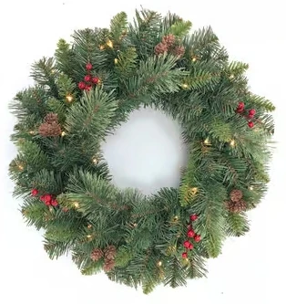 Celebrations 24 in. D LED Prelit Multicolored Mixed Pine Wreath