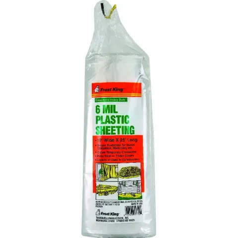 P1025/6 Clear Polyethylene Sheeting, 10 Ft W X 25 Ft L, 6 Mil Thickness