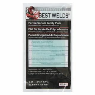 BEST WELDS Safety Plate, 2 in x 4-1/4 in, Polycarbonate, Clear