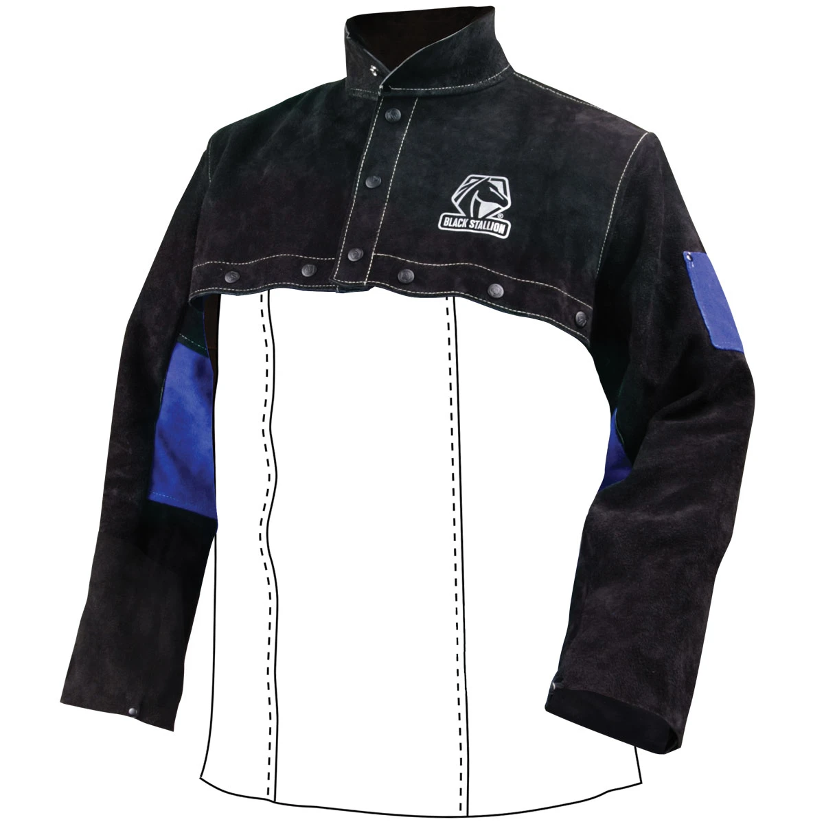 BLACK STALLION COLOR BLOCK LEATHER CAPE SLEEVES - LARGE