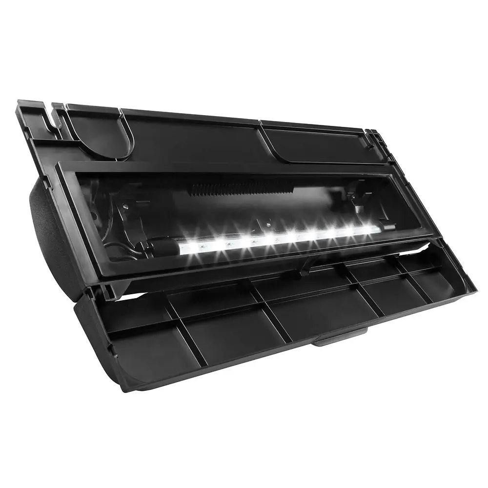 Deluxe Led Full Hood, 20 Inch, Black Glass Aquarium Cover
