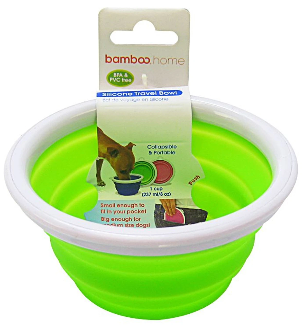 Bamboo Pet Collapsible Silicone Travel Bowl
