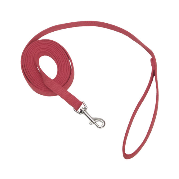 Train Right Cotton Web Dog Training Leash, Red, 15 Feet - 00515 Red15
