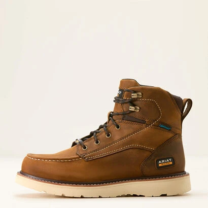 Rebar Wedge Moc Toe 6" Waterproof Work Boot SIZE 10