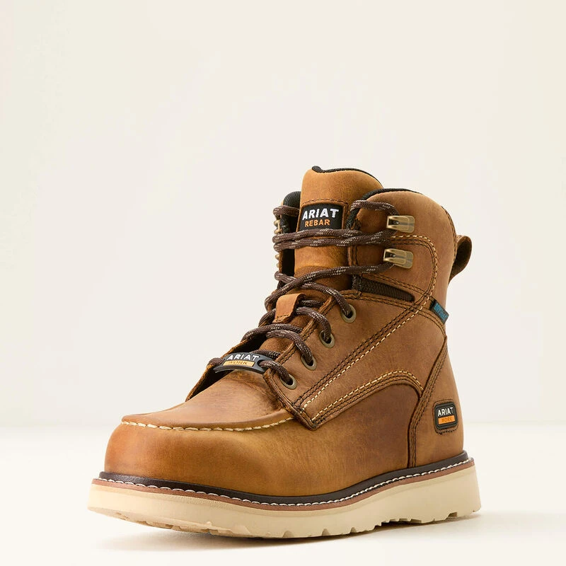 Women's Rebar Wedge Moc Toe Waterproof Work Boot Size 8