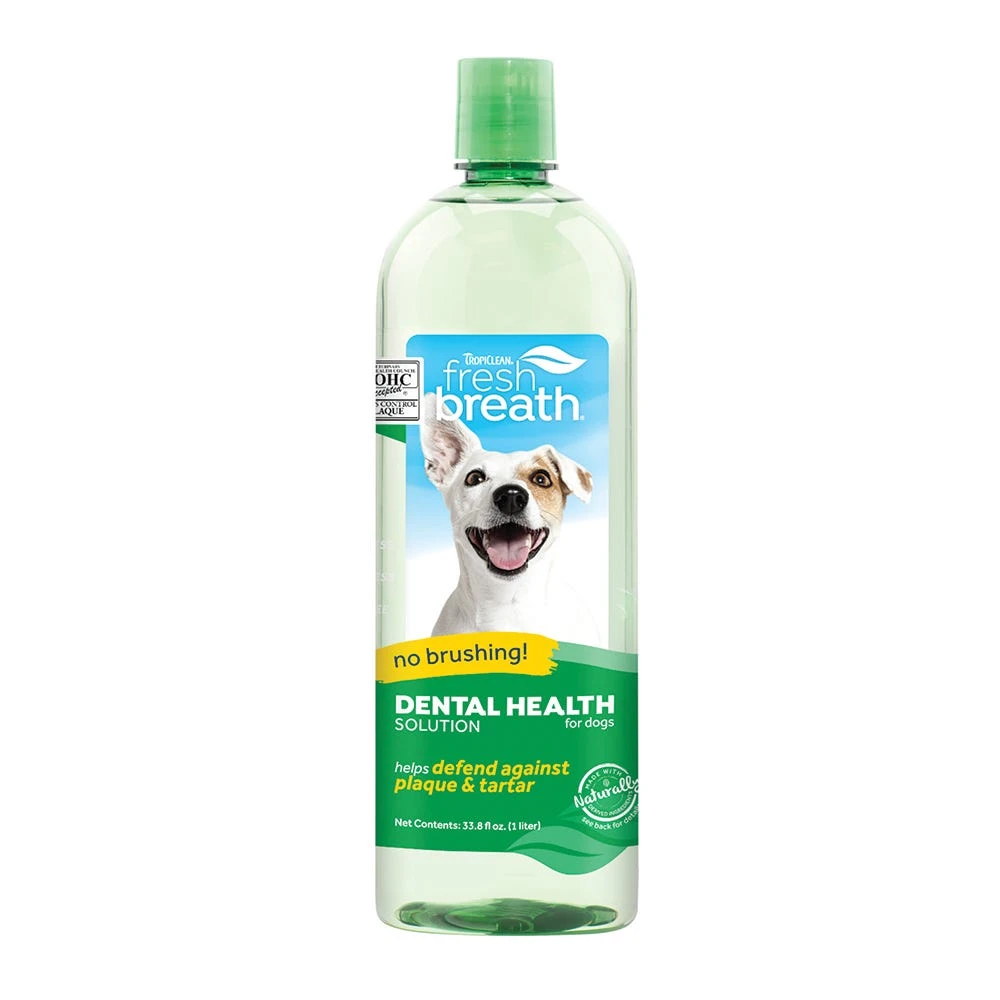 TropiClean Fresh Breath Oral Care Water Additive for Dogs, 33.8 fl.