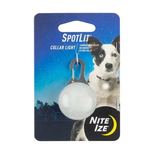 Spotlit Led White Collar Light For Dogs And Cats With Carabiner Attachment