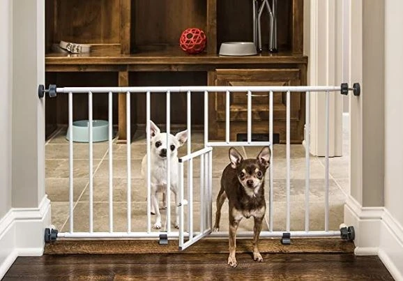 Mini Pet Gate With Pet Door, 18 In. H X 3 In. W, Model 0680pw