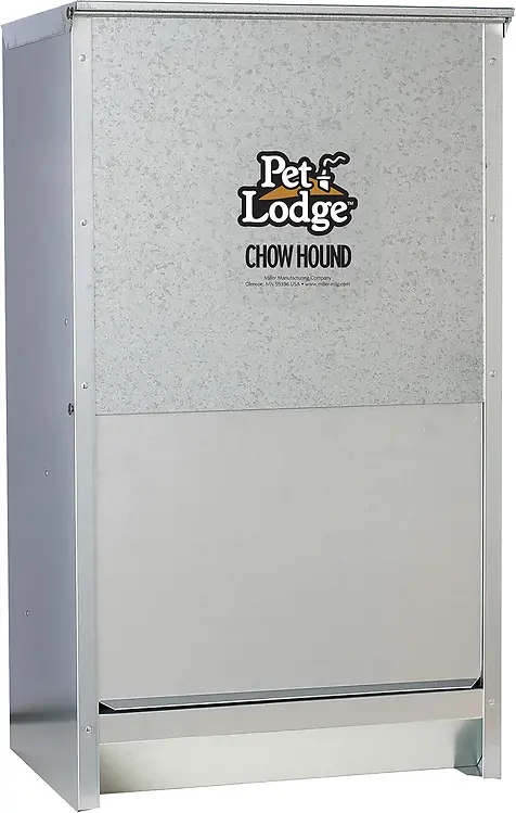 50 Pound Chow Hound Automatic Dog Feeder, Model Ch50, Galvanized Steel Construction