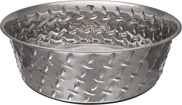 Silver Diamond Plated Stainless Steel 12 Cups Pet Bowl For Dogs