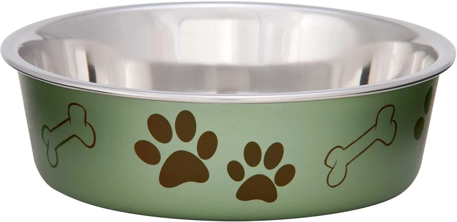 Metallic Bella Pet Bowl, Artichoke, Large, 2 Quart, 8.5 X 8.5 X 2.5