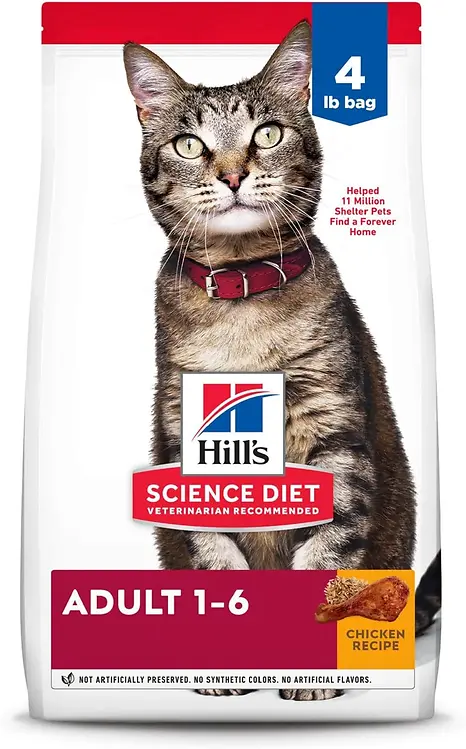 Science Diet Adult Chicken Recipe Dry Cat Food, 4 Lb Bag - Optimal Care