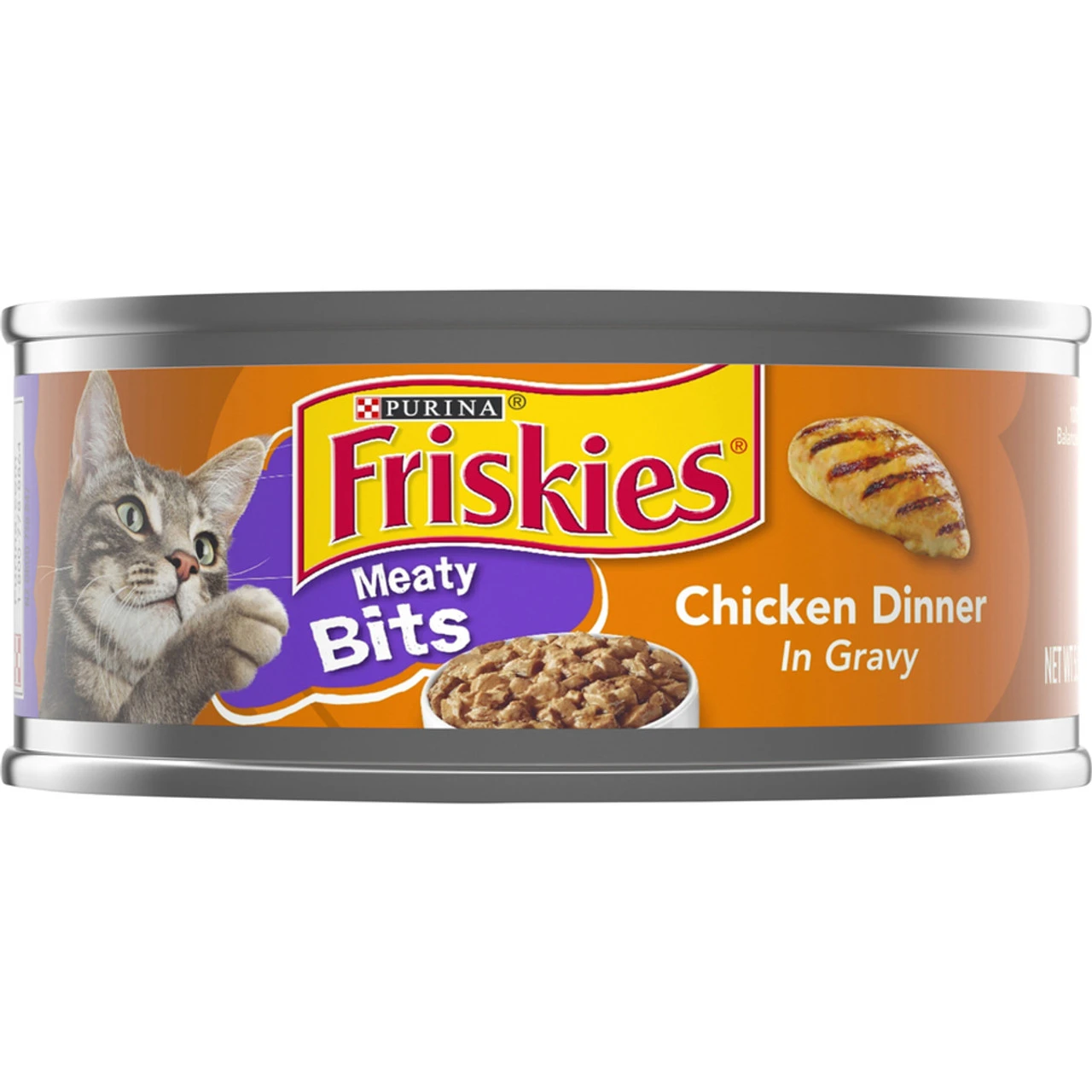 Cat Food Meaty Bits with Chicken Flavor 5.5 Ounce Can