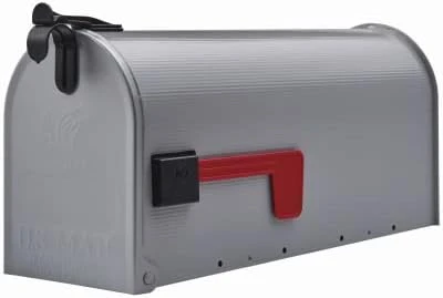 Grayson Post-Mount Mailbox, Medium, Silver Gray Steel