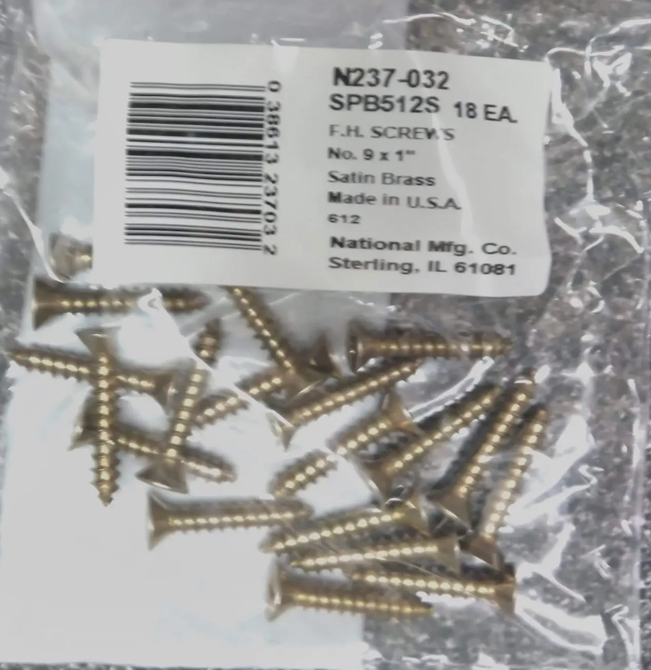 National Phillips Flat Head Satin Brass Wood Screw #9 X 1"  18pk