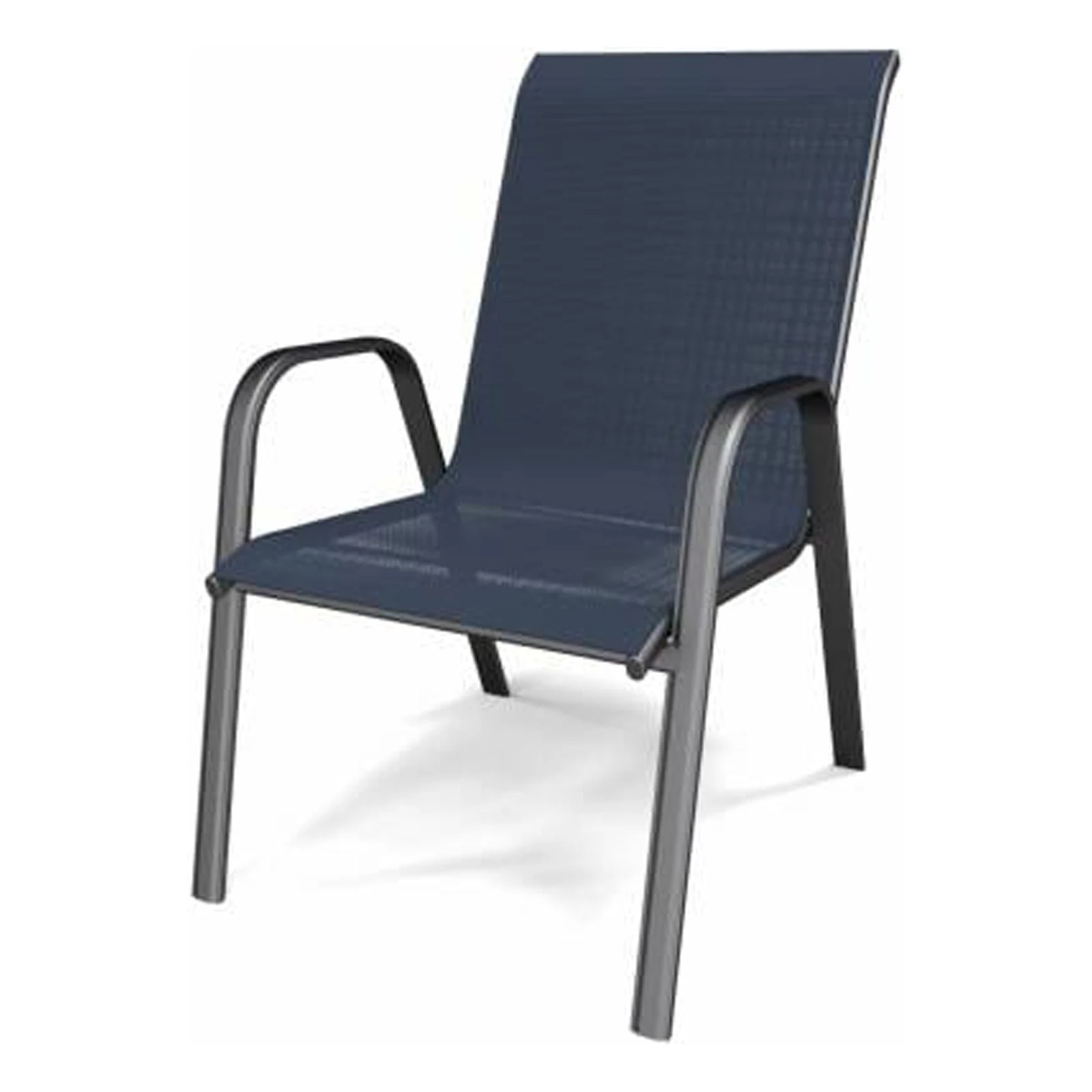 Sunny Isles Chair, Stackable, Steel, Navy Sling Fabric