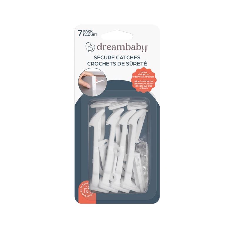 PLASTIC CABINET CATCHES WHITE 7PK