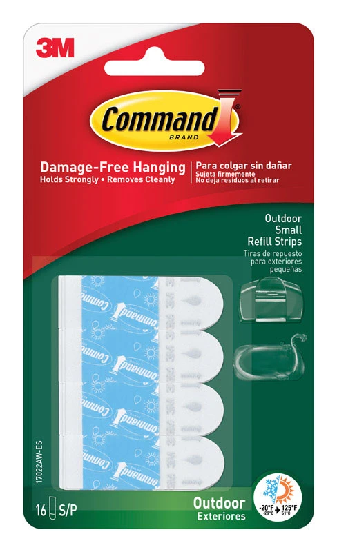 OUTDOOR Command Small Foam Refill Strips 1.813 in. L 16 pk