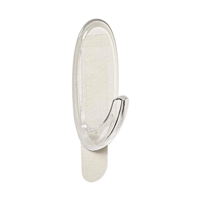 Command Medium Clear Plastic Hook 1.625 in. L 2 pk